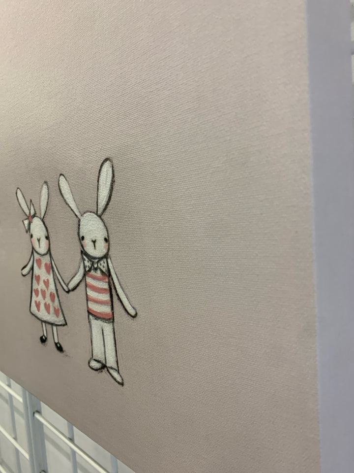 2 BUNNIES ON A CANVAS.