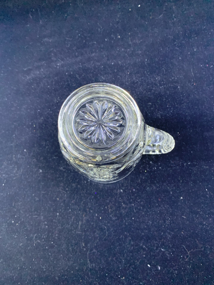 LARGE CUT GLASS STARBURST CREAMER.