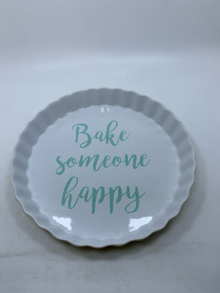 BAKE SOMEONE HAPPY TART DISH STONEWARE.