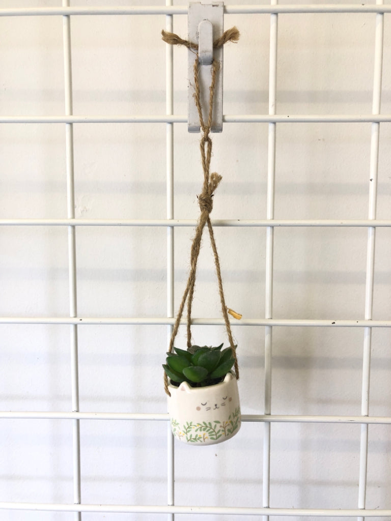 SMALL HANGING FAUX SUCCULENT.