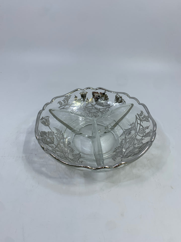 VTG SILVER CITY DIVIDED RELISH DISH.