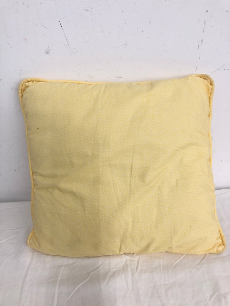 SMALL YELLOW POLKA DOT PILLOW.