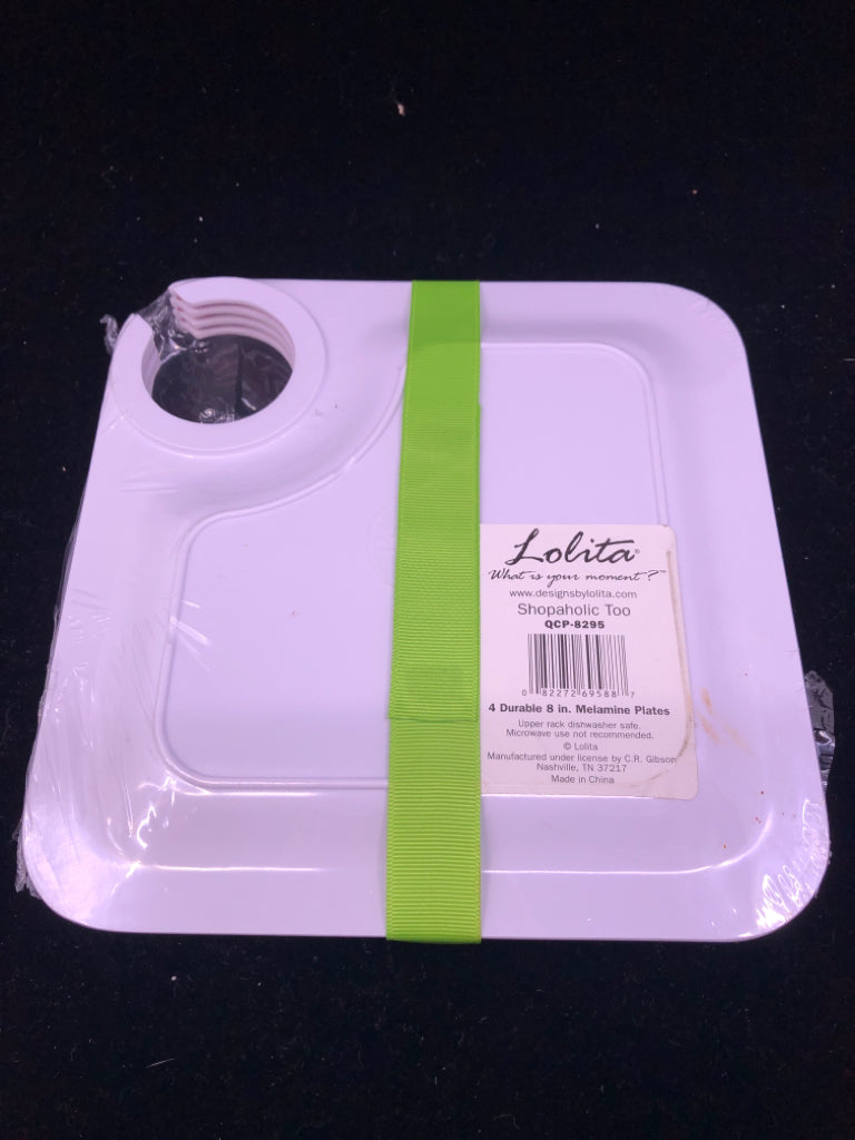 NIP 4 PINK MELAMINE PLATES SHOPPING.