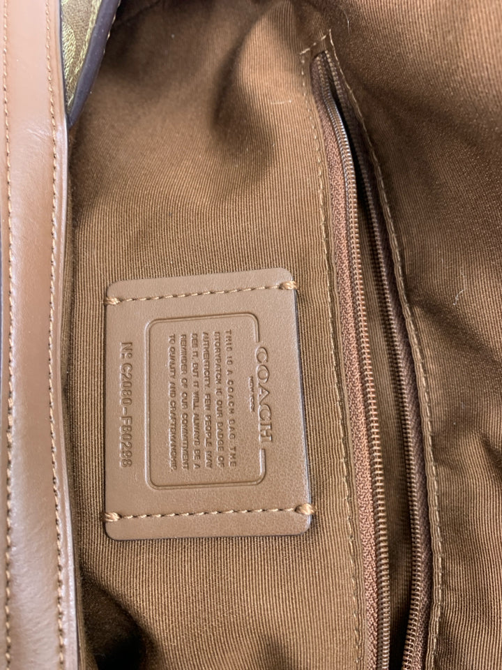 Coach F80298 Hallie Signature Canvas Shoulder Bag