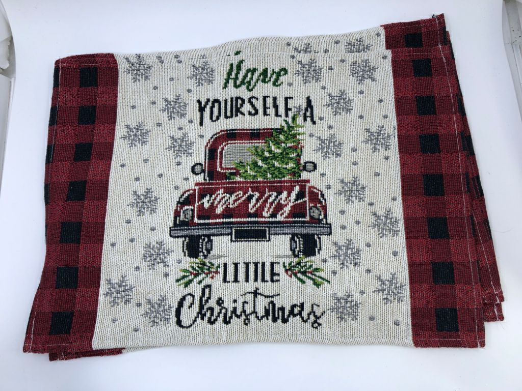 4 HAVE YOURSELF RED TRUCK PLACEMATS.