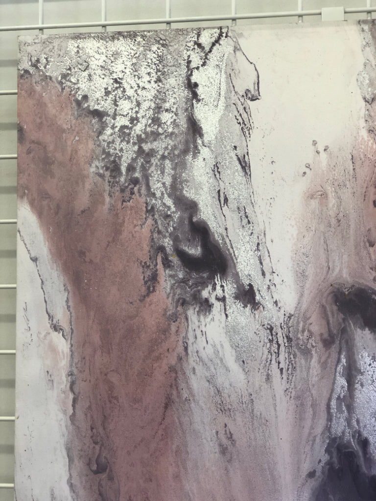 PINK, BLACK MARBLE PRINT CANVAS.