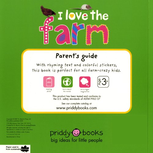 I Love the Farm Sticker Book by Roger Priddy - Roger Priddy