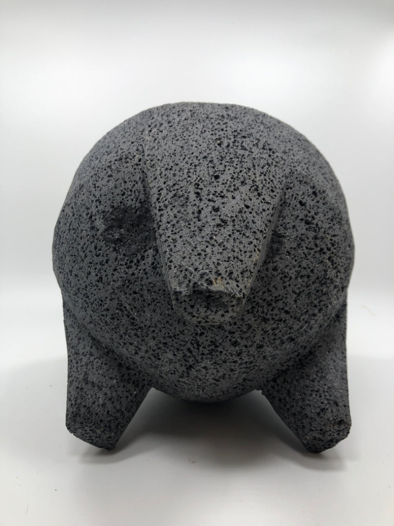 HEAVY STONE MOLCAJETE MORTAR+PESTLE.