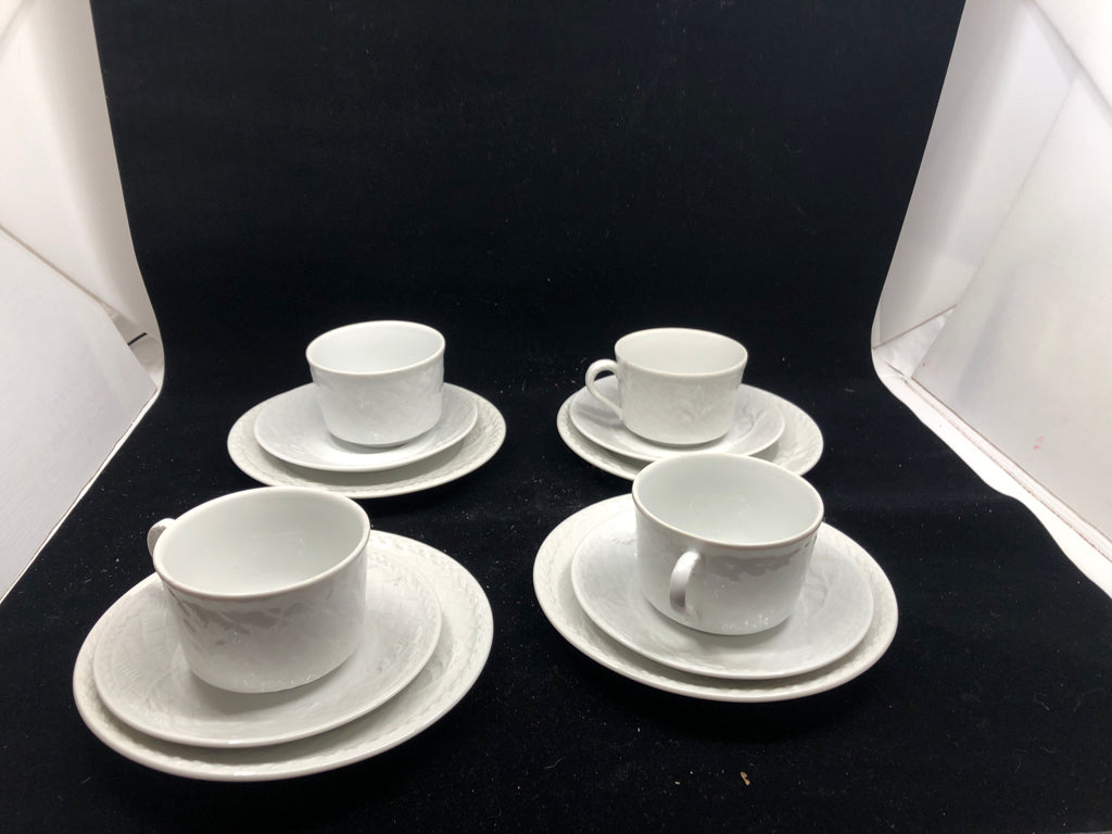 12PC TEA SET - CUPS, SAUCERS, PLATES- GOURMET PATTERN- SVC 4.