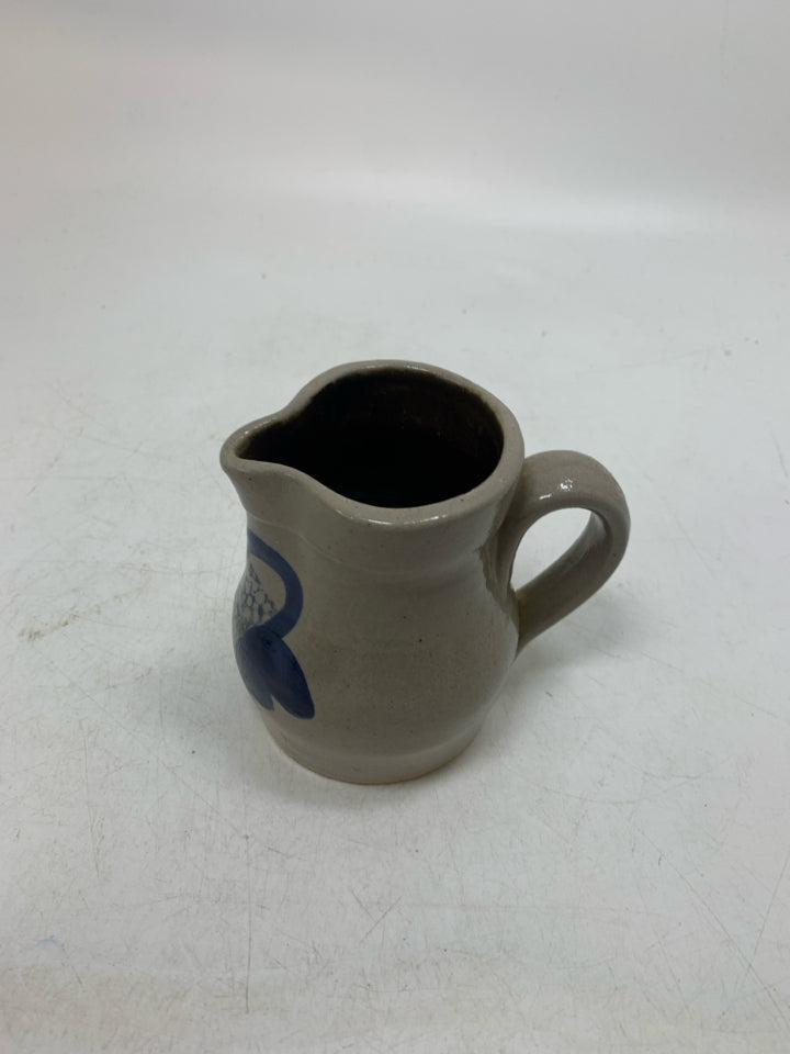SALT GLAZE PAINTED BLUE HEART SMALL CREAMER.