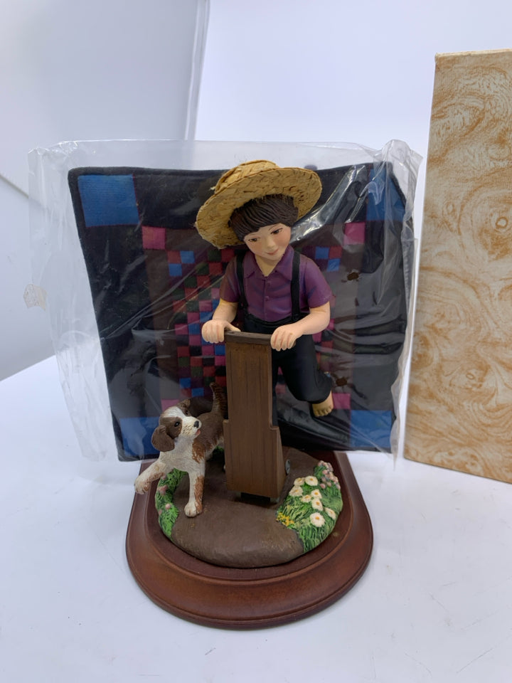 BOY ON SCOOTER + QUILT.