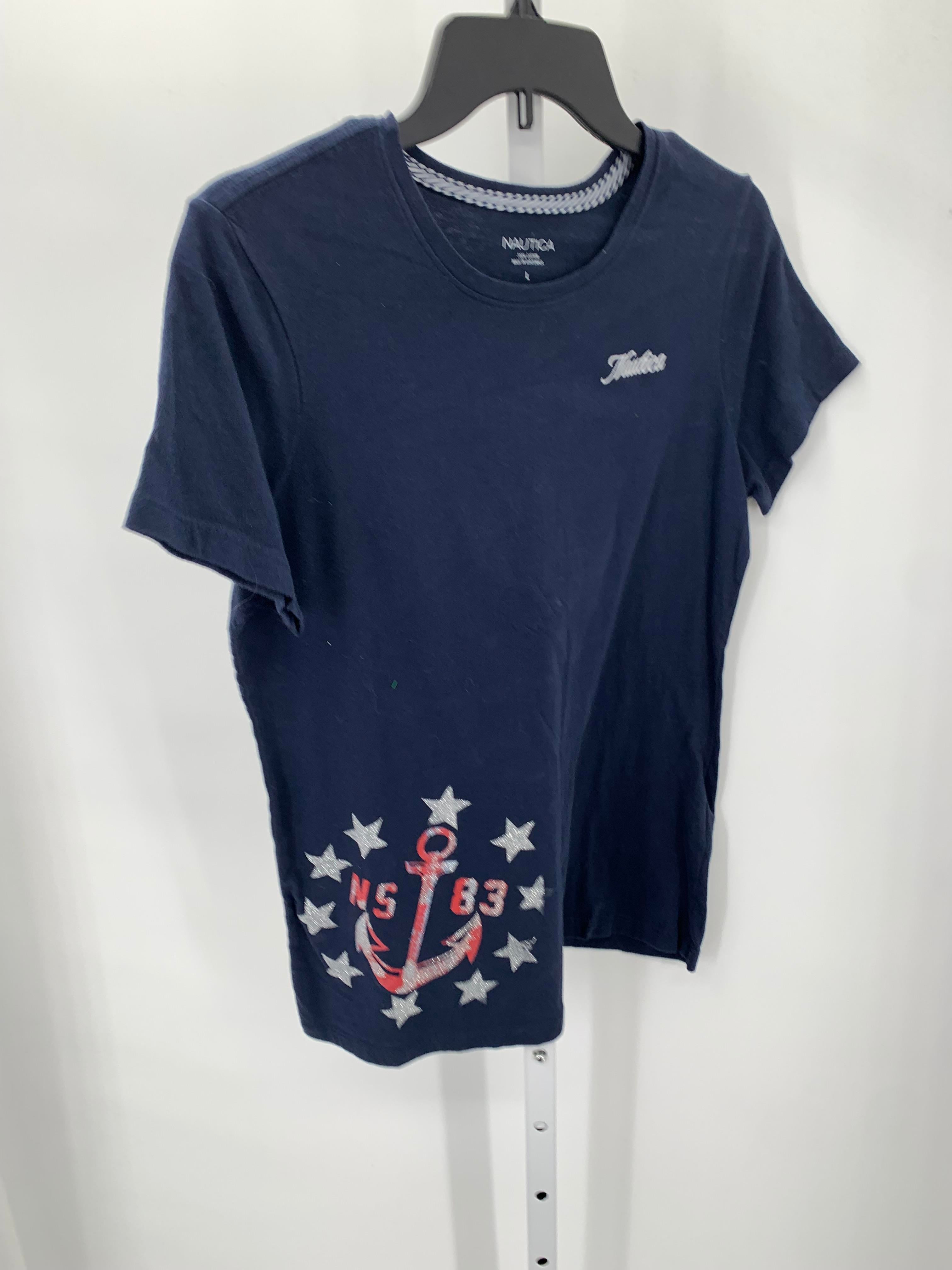 Nautica Size Large Misses Short Sleeve Shirt