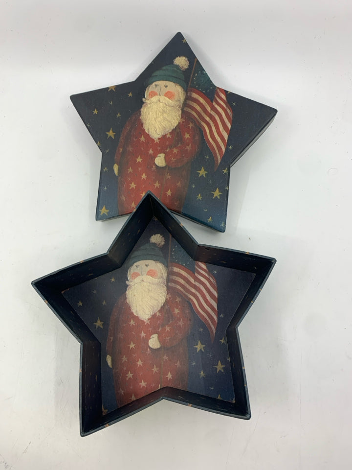 PRIMITIVE SANTA STAR GIFT BOX.