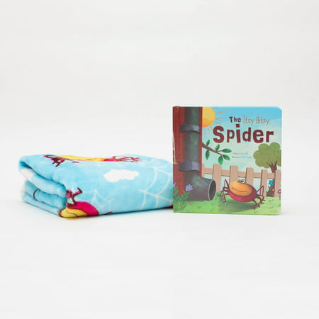 Binks & Books Itsy Bitsy Spider Infant Story Book and Baby Blanket  Light Blue U