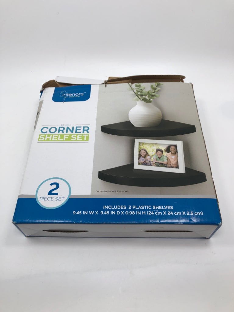 NIB BLACK CORNER SHELF.