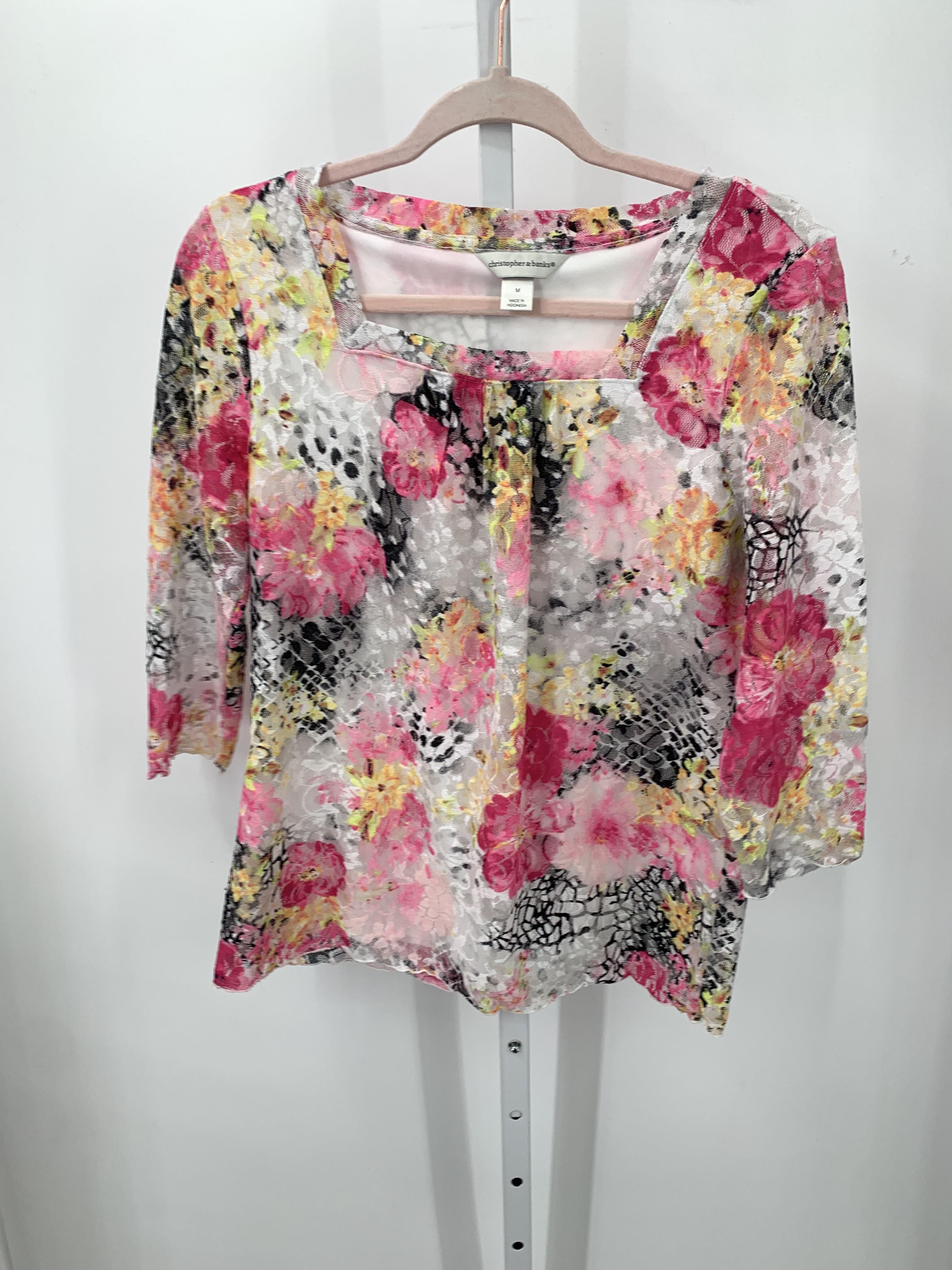 Christopher & Banks Size Medium Misses 3/4 Sleeve Shirt