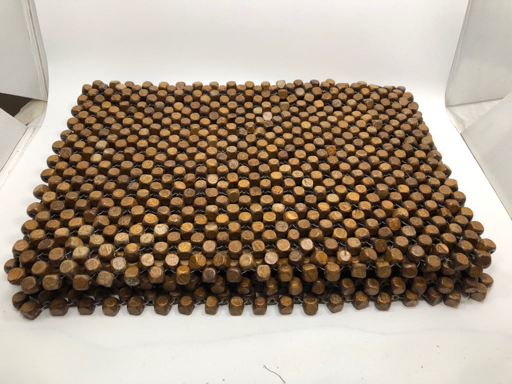 4 WOOD BEAD PLACEMATS.