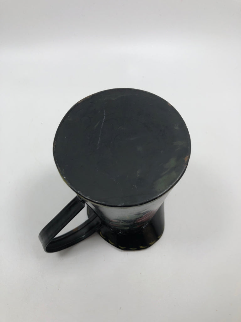 VTG PAINTED METAL SMALL PITCHER.