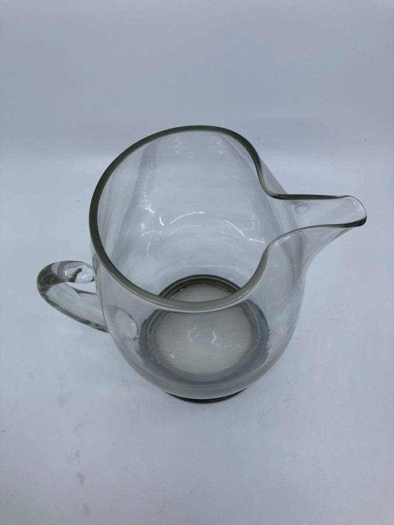 VTG SILVER BOTTOM PITCHER W ICE LIP.