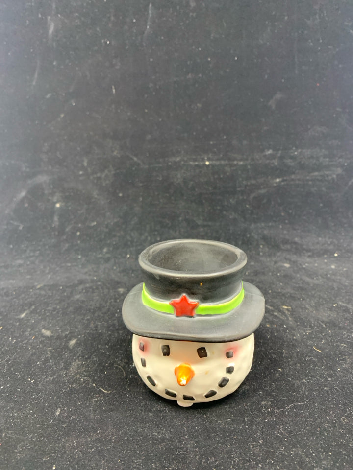 SNOWMAN TEA LIGHT HOLDER.