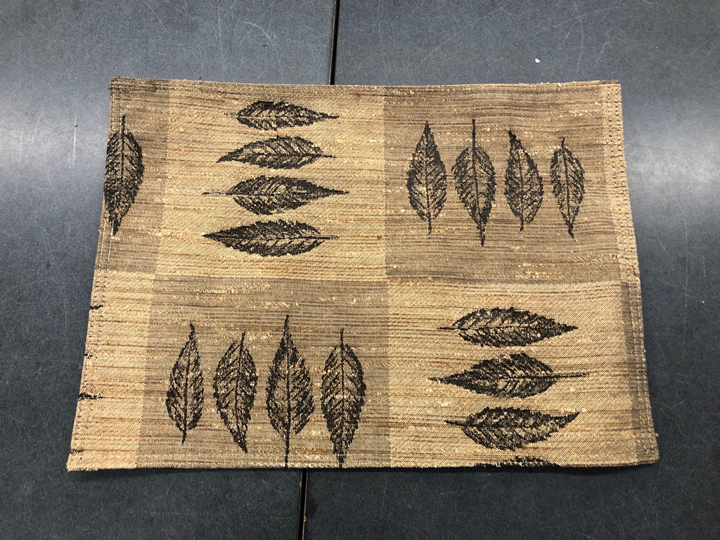 4  TAN LEAF PLACEMATS.