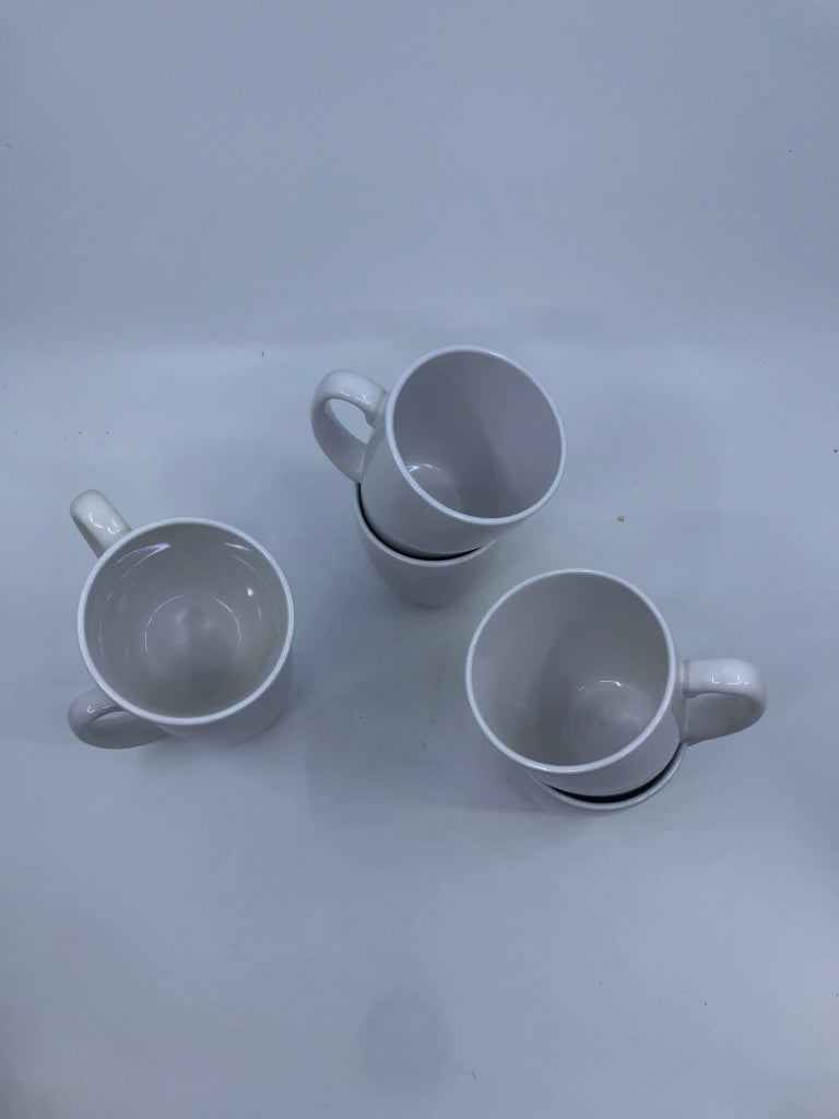 6PC WHITE CORELLE MUGS.