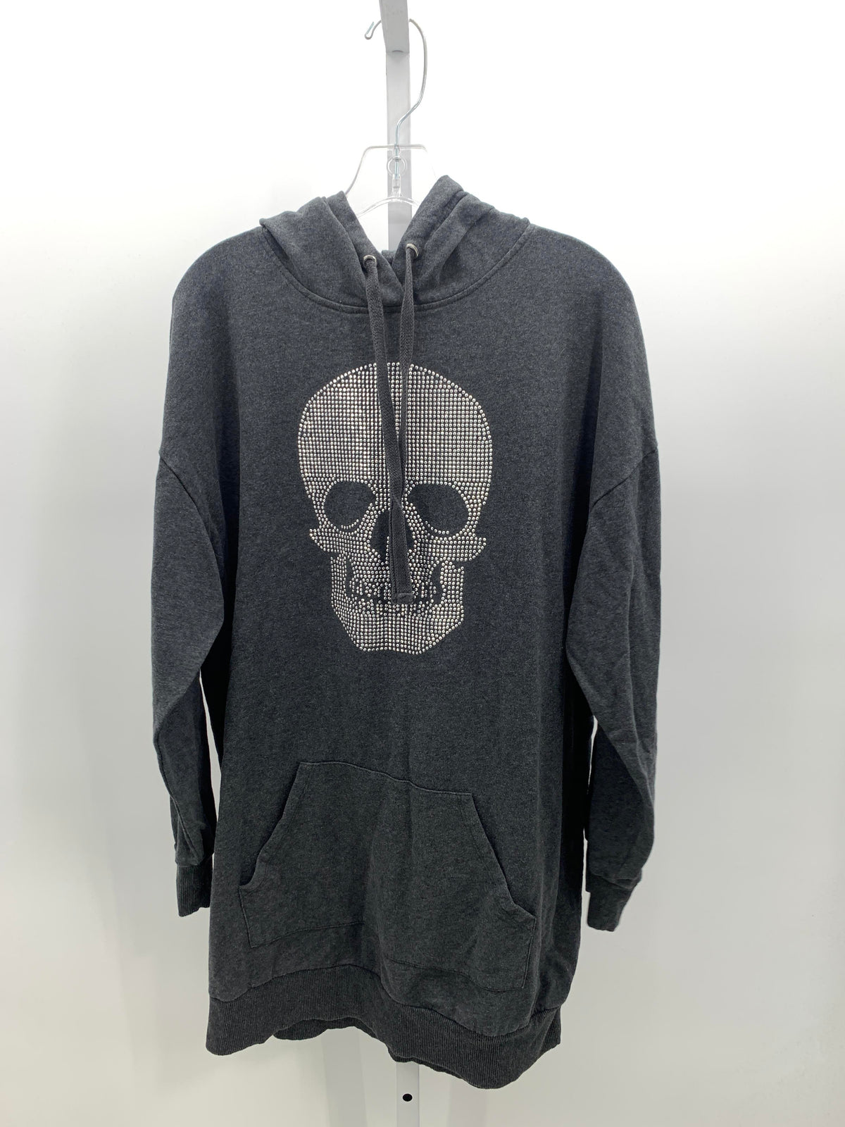 OVERSIZED HOODED RHINESTONE SKULL