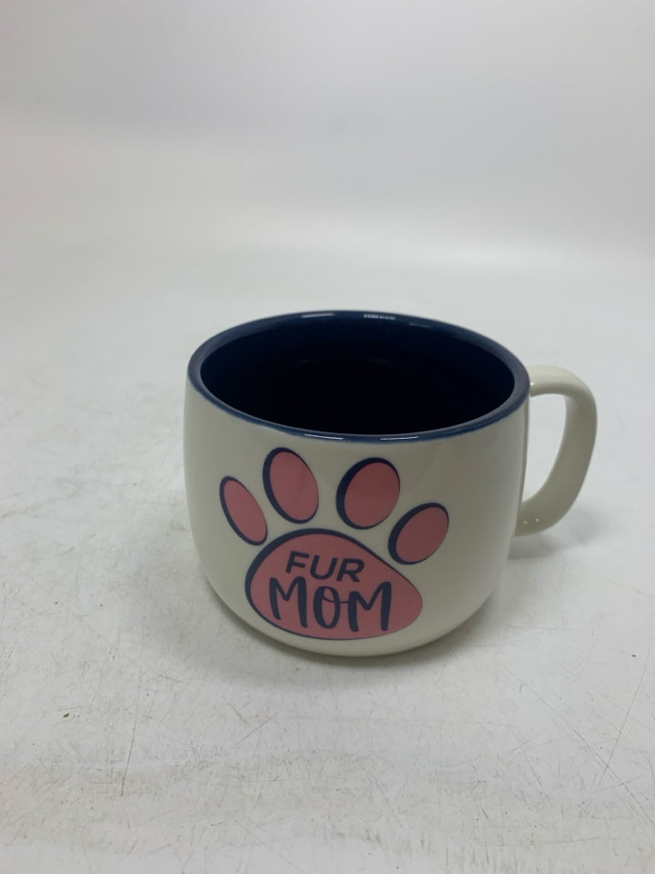 FUR MOM W/ BLUE INTERIOR MUG.