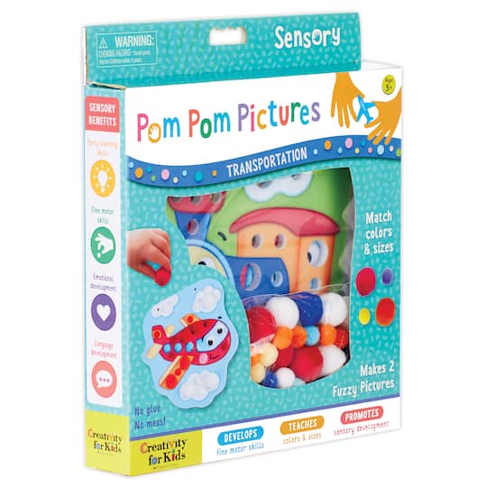 Creativity for Kids® Transportation Pom Pom Pictures Kit -