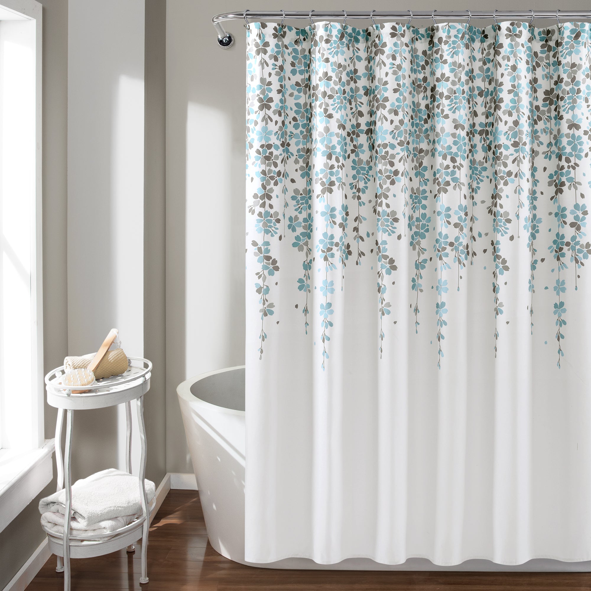 Lush Decor Weeping Flower Shower Curtain, -
