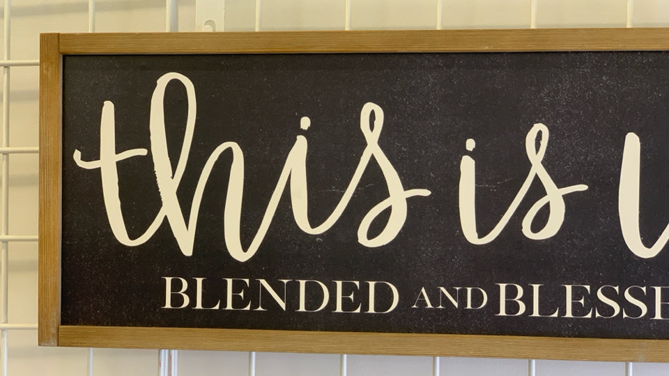 THIS IS US -BLACK BASE AND WOOD FRAME WALL ART.