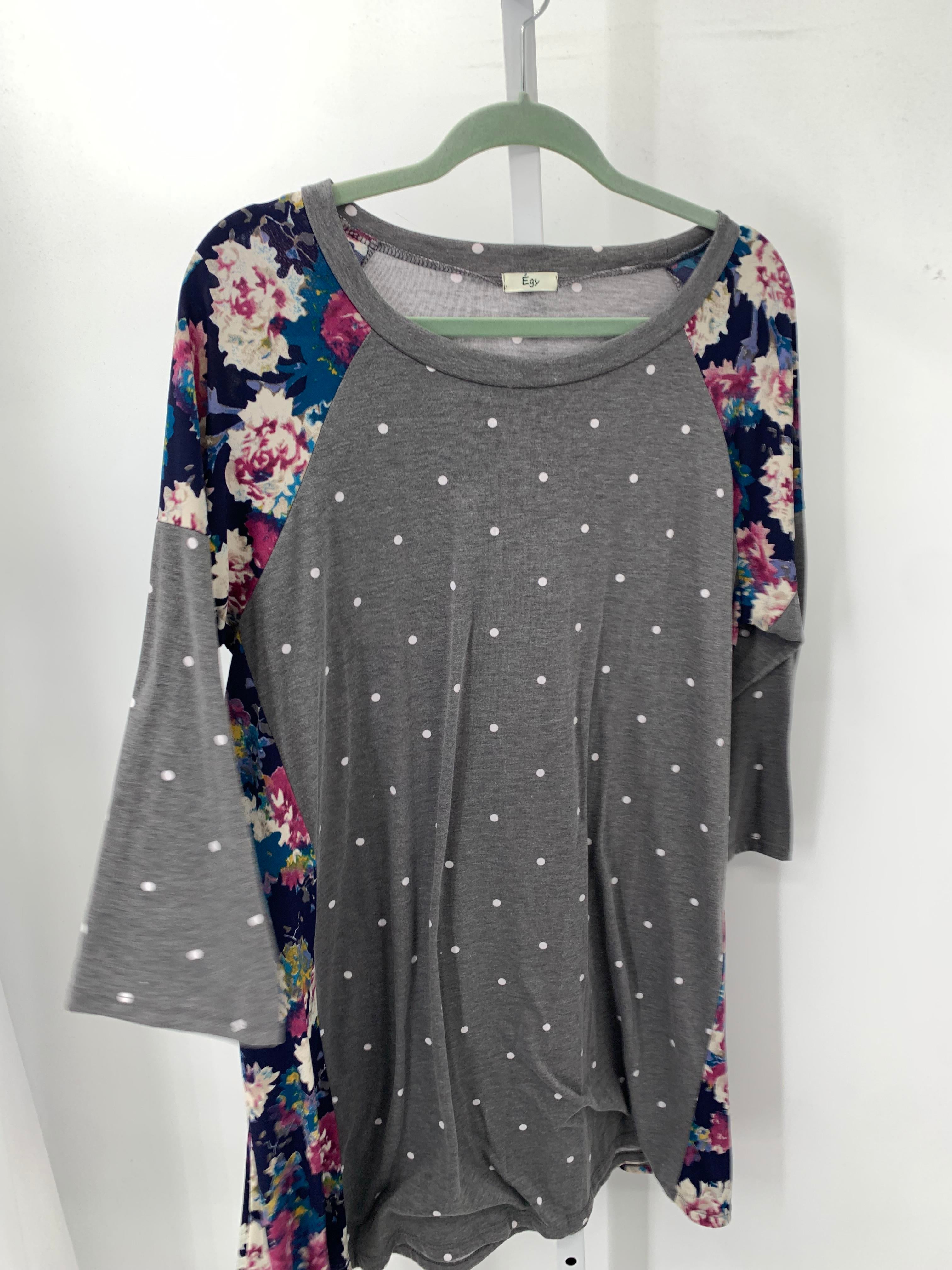 Size 2X Womens 3/4 Sleeve Shirt