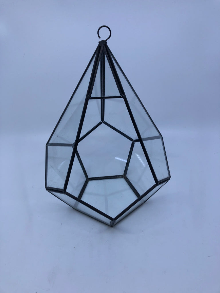 ABSTRACT TEARDROP SHAPE TERRARIUM.
