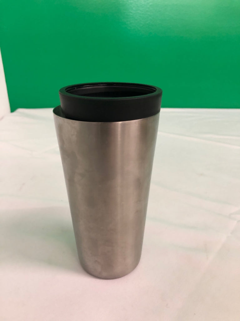2 PC GLASS/METAL COCKTAIL SHAKER.