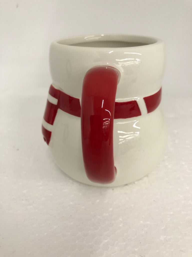 SNOWMAN W RED SCARF MUG.