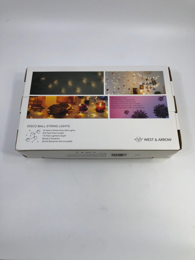 NIB DISCO BALL STRING LIGHTS.
