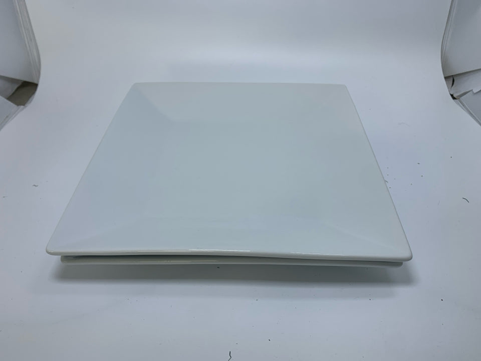 2 HEAVY SQUARE PLATTERS.