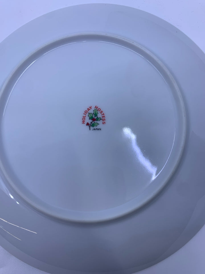 6 HOLIDAY HOSTESS CHRISTMAS TREE LUNCH PLATES.