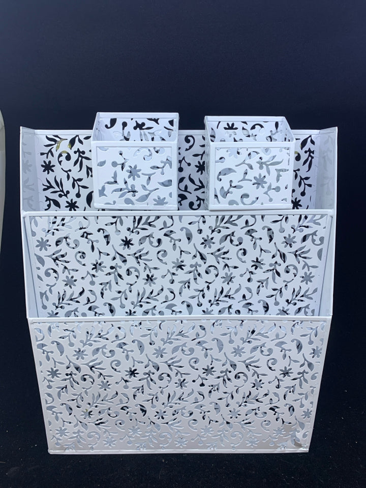 3 PC WHITE MAGNETIC FILE ORGANIZER.