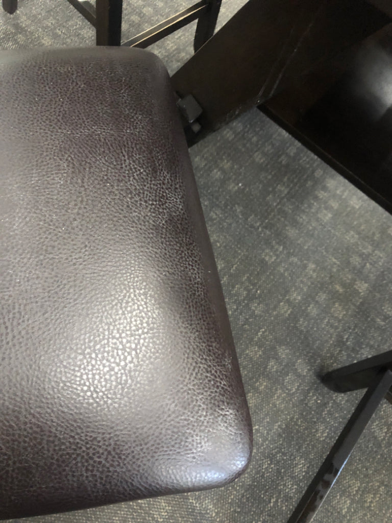 2-TONED BROWN DINING TABLE W/6 CHAIRS.