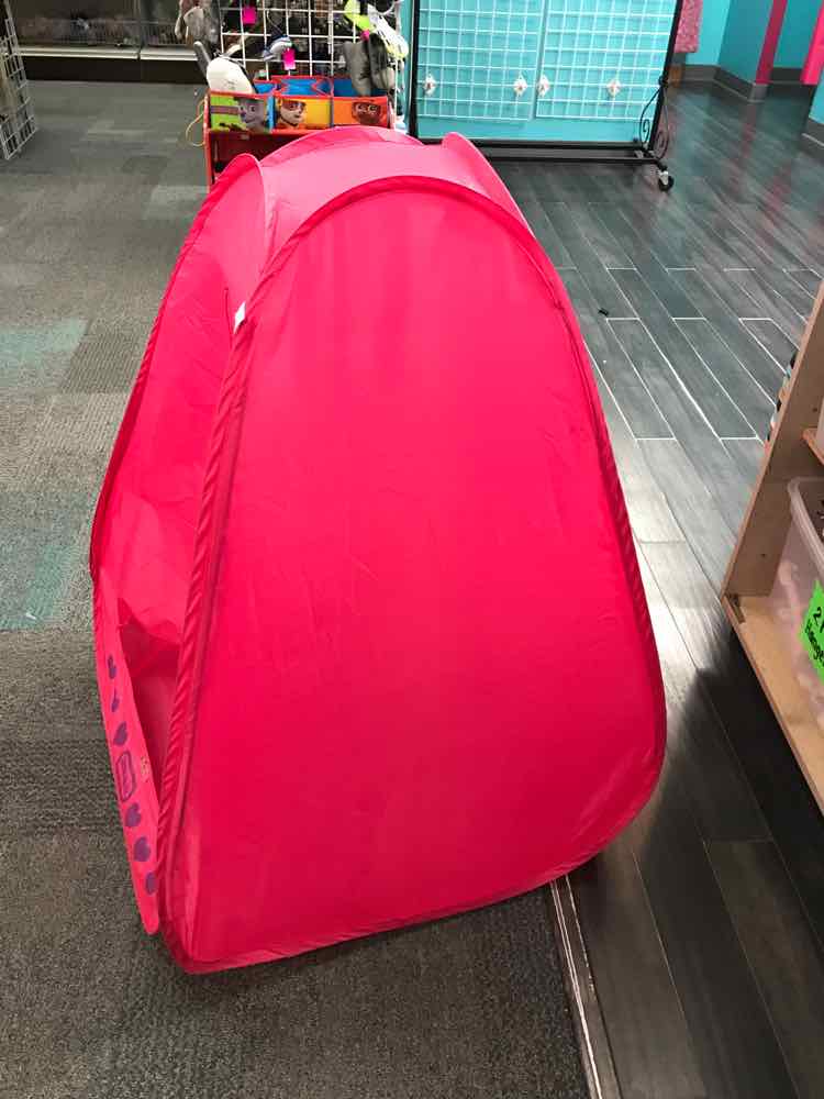 Collapsible Pink Tent *Minor Stains*