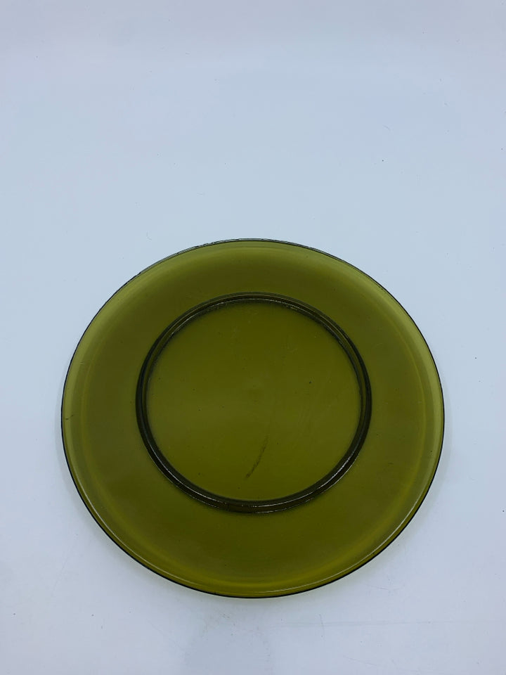 GREEN CANDLE PLATE.