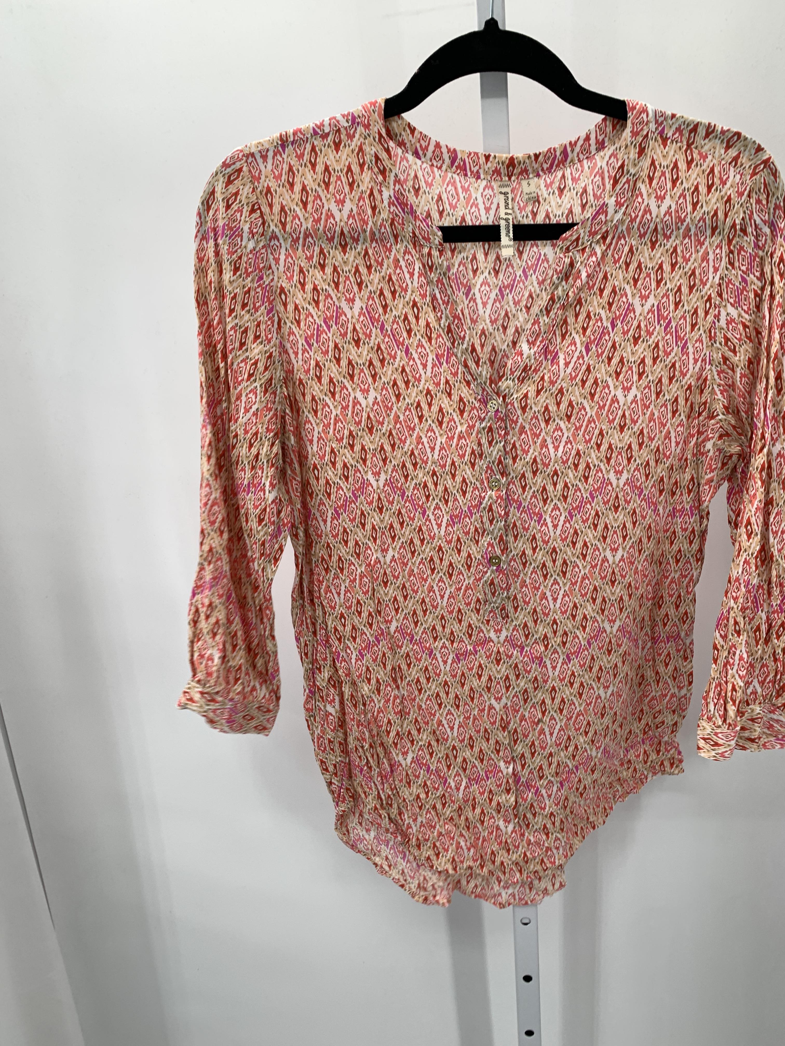 Grand and Greene Size Small Misses 3/4 Sleeve Shirt
