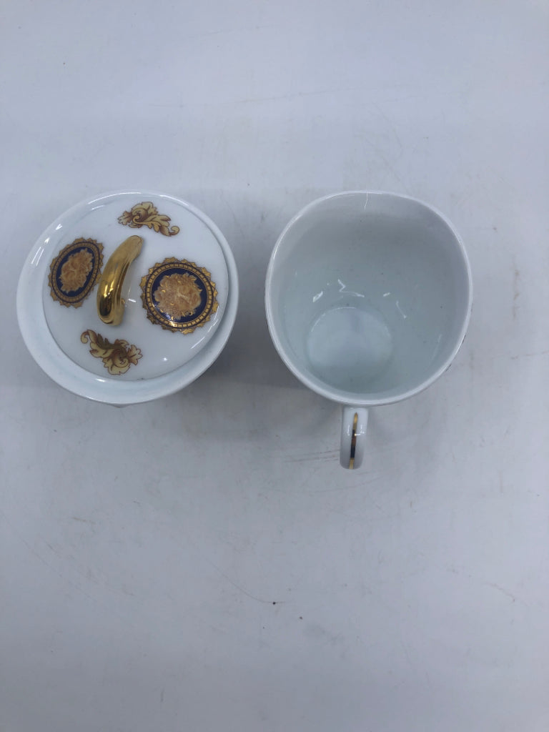 VTG 2PC BACCHUS LIMOGES CREAMER AND SUGAR DISH.