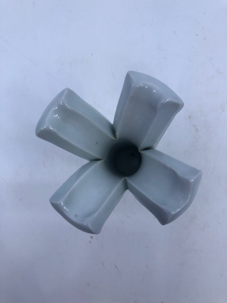SMALL PALE BLUE CARVED VASE.