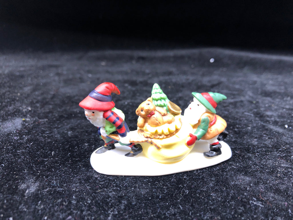 DEPT 56 3 PC CERAMIC "SANTA'S LITTLE HELPERS" SET.