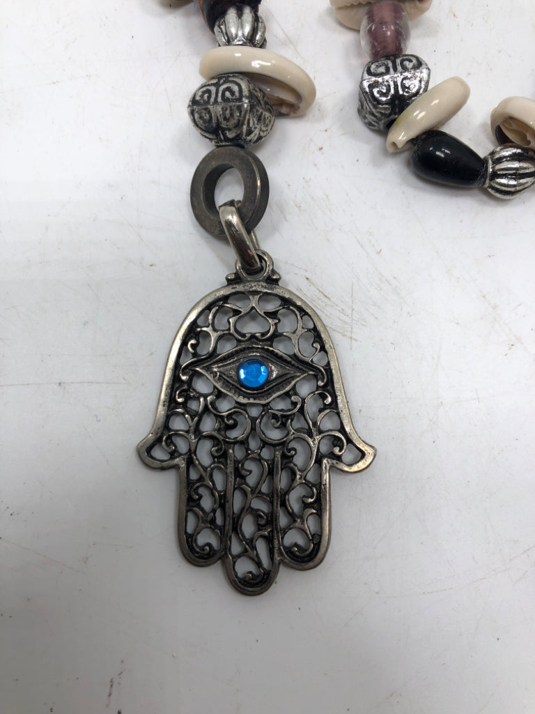 HAMSA BEADED ORNAMENT PENDENT.
