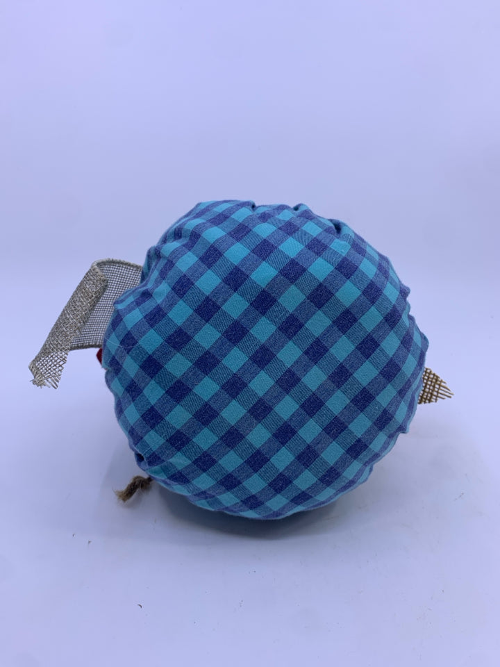 BLUE PLAID PUMPKIN.
