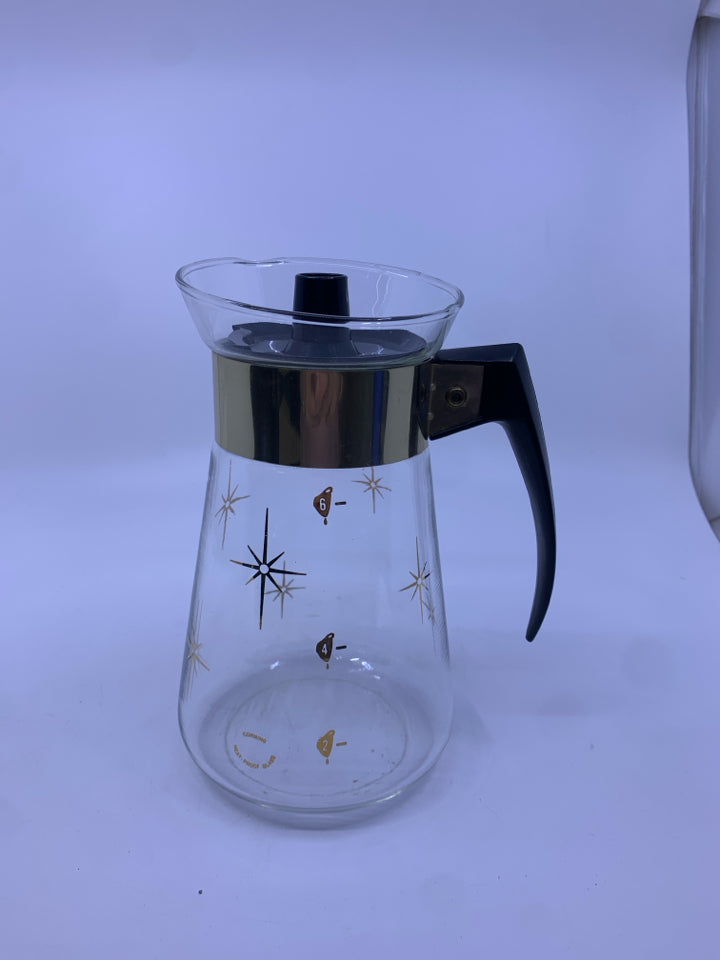 VTG ATOMIC STARBURST GOLD DETAIL CARAFE.