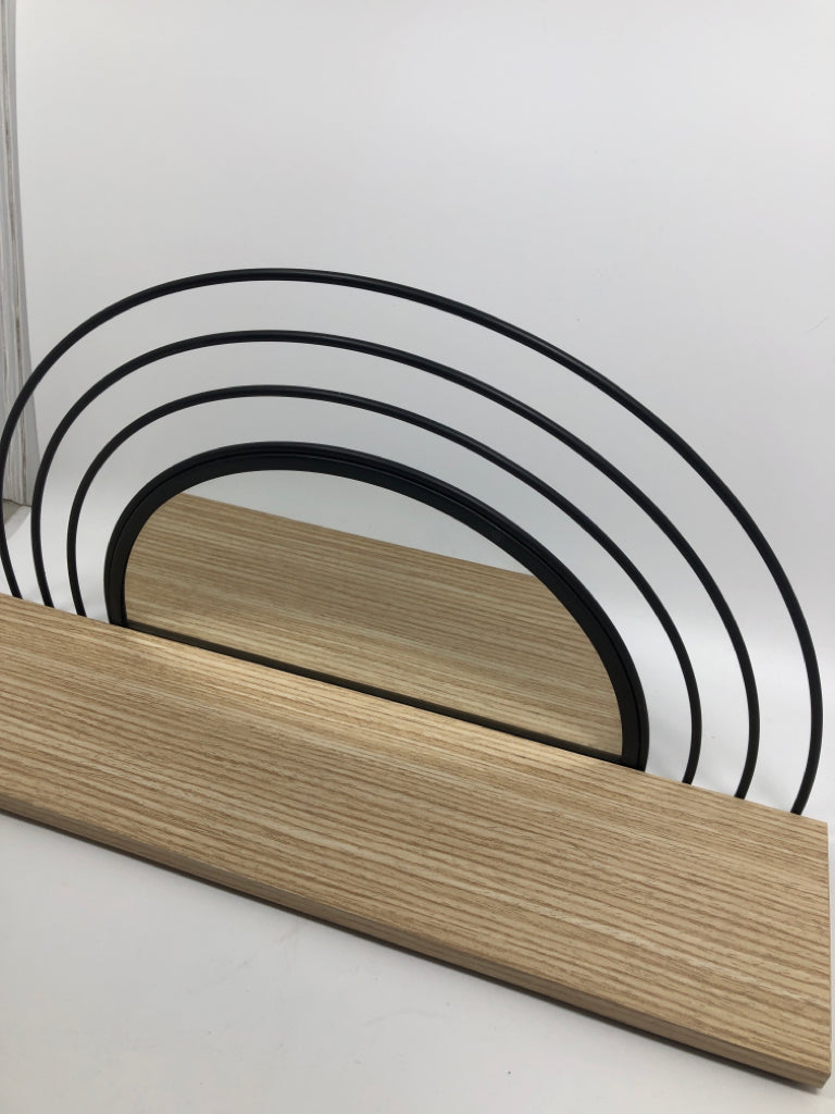 WOOD SHELF WITH HALF MIRROR.